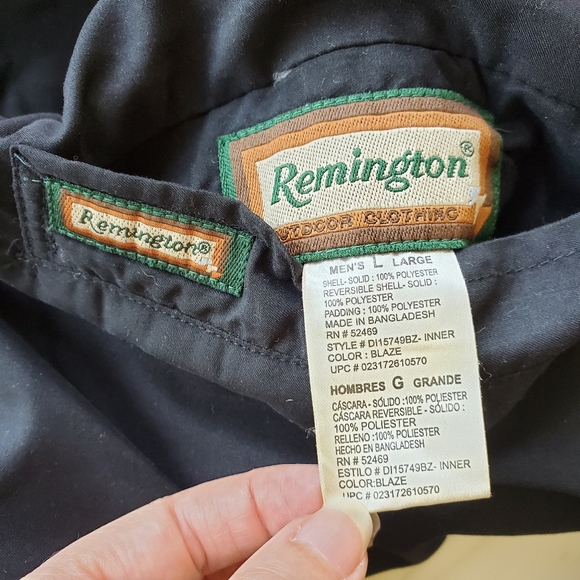 37a) REMINGTON Convertible Reversible Hunting Fleece Jacket Vest Sz. Large - Picture 12 of 12